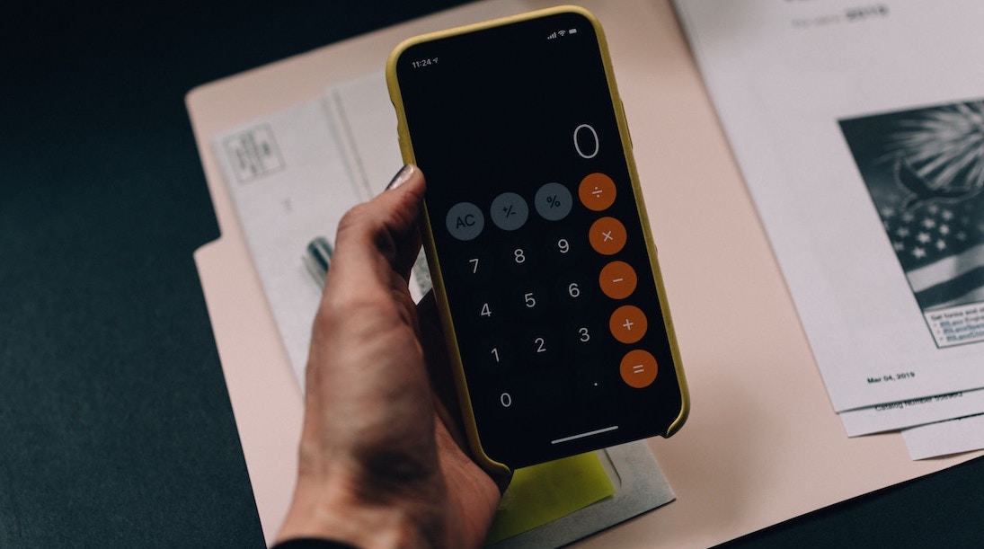 Photo of calculator on iPhone